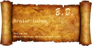 Breier Dalma névjegykártya